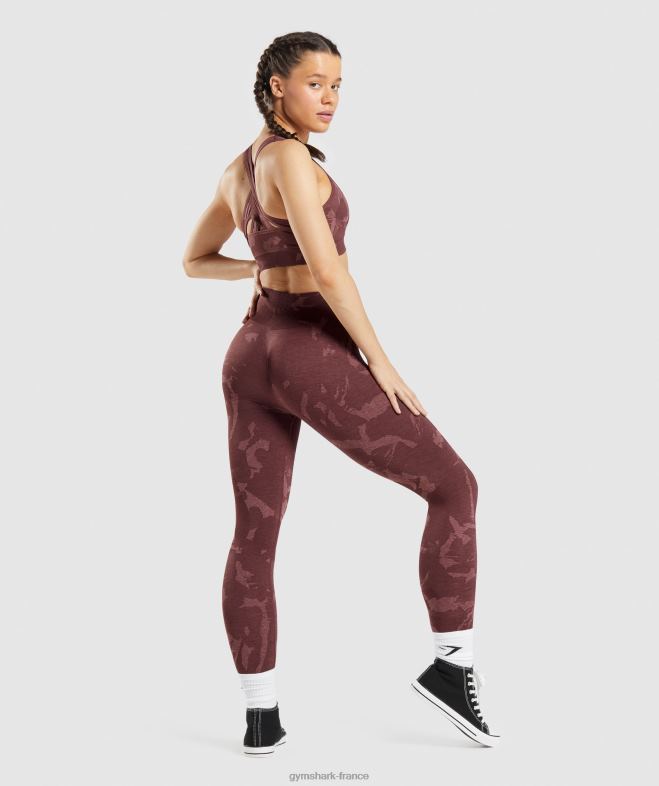 Gymshark adapter des leggings sans couture camouflage savane | brun cerise femmes 6HF28306